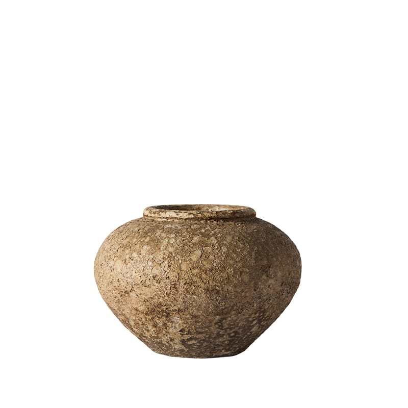 Luna Βάζο 18 Μπεζ Κεραμικό Τερακότα Ø25xH18 Cm MUUBS
