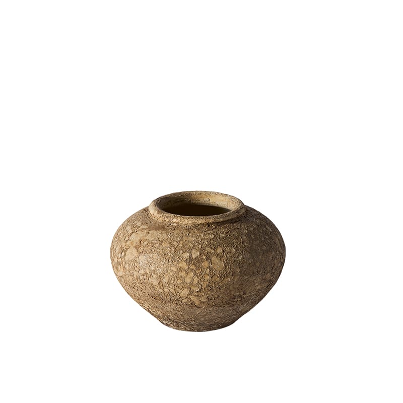 Luna Βάζο 18 Μπεζ Κεραμικό Τερακότα Ø25xH18 Cm MUUBS