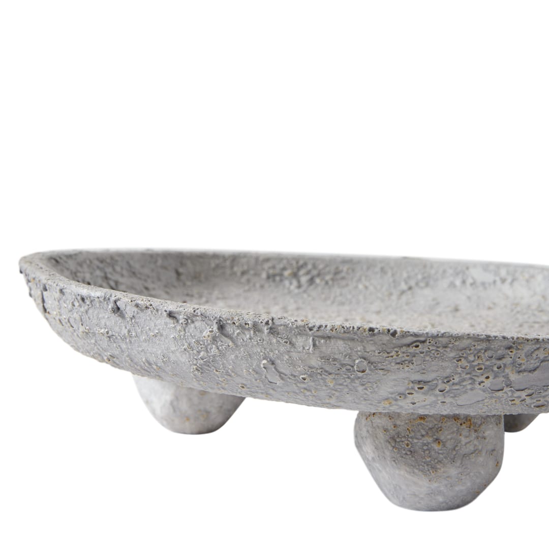 Διακοσμητικός Δίσκος Luna - Γκρι Τερακότα Ø32,5 x H8 cm MUUBS