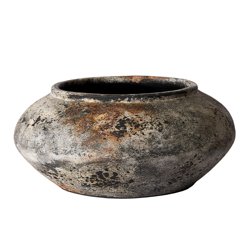 MUUBS ΒΑΖΟ Βάζο Echo 17 Rust Grey Terracotta Ø35xH17 cm MUUBS