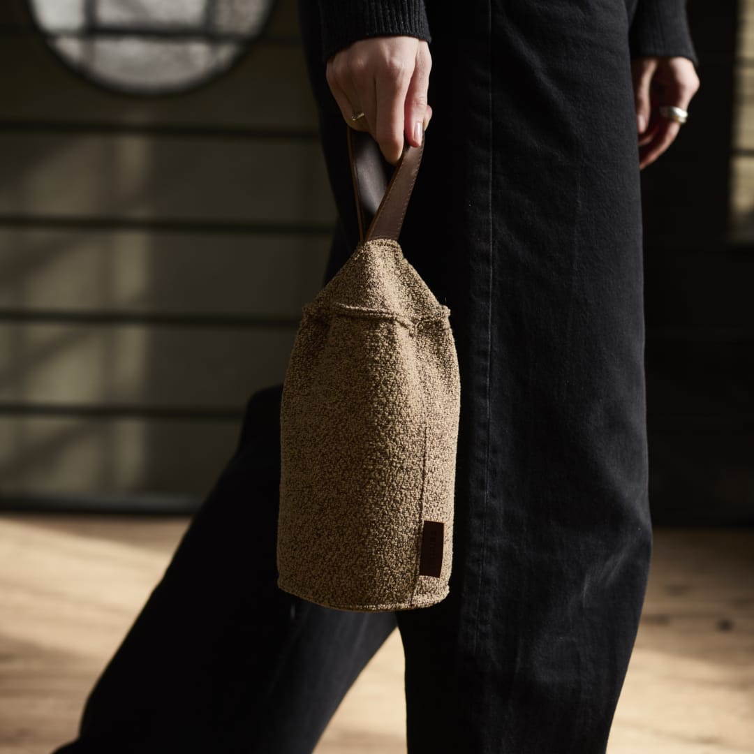 Στοπ Πόρτας Ito Καφέ Μπουκλέ Polyester Ø12xH20 cm MUUBS