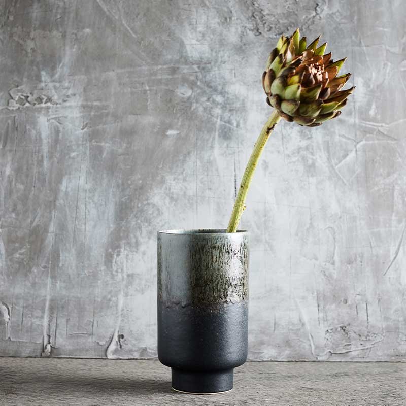 'Stain Large' Vase Gray Brown Ceramic Terracotta H26 Ø145cm MUUBS
