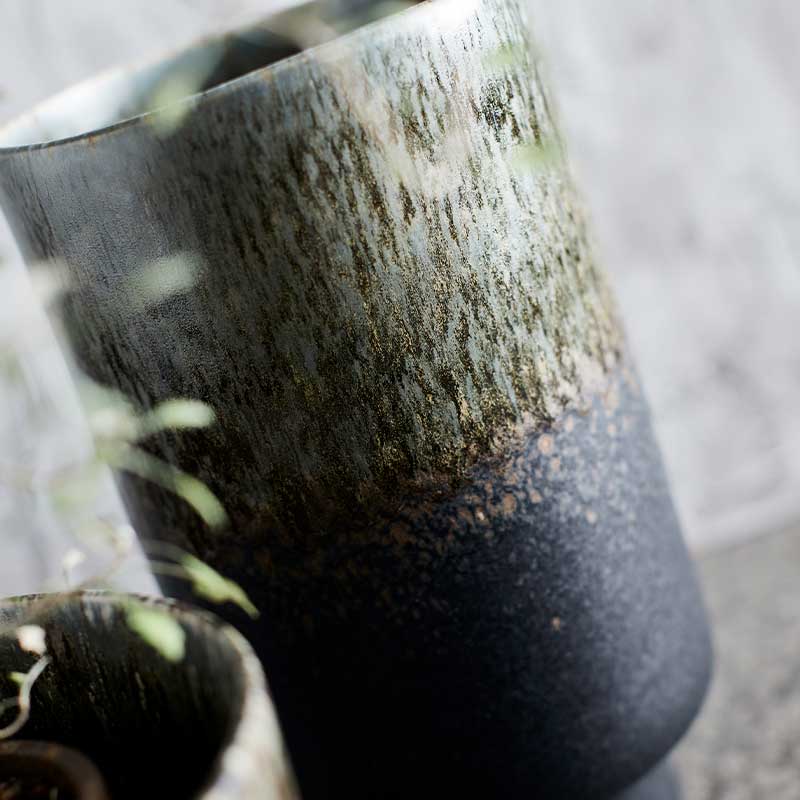 'Stain Large' Vase Gray Brown Ceramic Terracotta H26 Ø145cm MUUBS