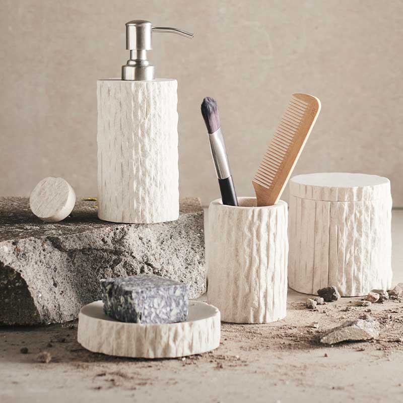 Δ8ιακοσμιτικά Πόμολα/Κρεμάστρα σετ 2 τμχ Kama Ψαμμίτης Υπόλευκο Ø4 cm MUUBS Media 1 of 5