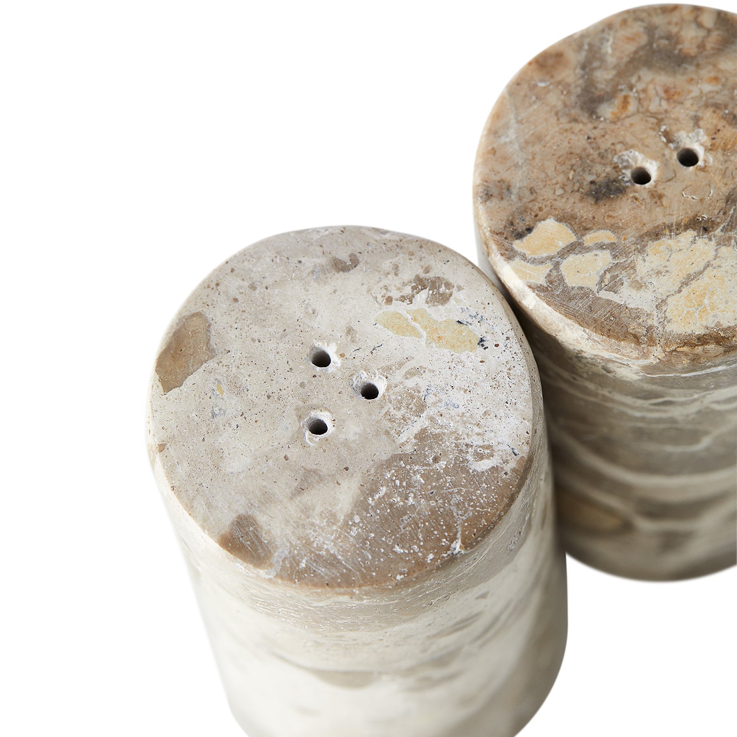 Μαρμάρινο Σετ Αλατιού & Πιπεριού Vita Seashell / Κρεμ D4,5xH8,5 cm MUUBS
