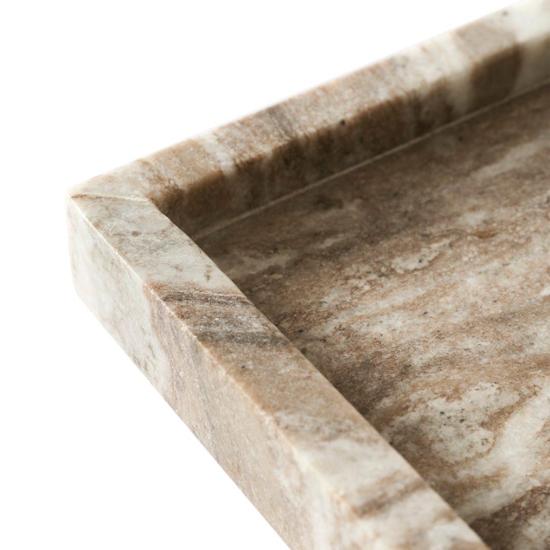 Διακοσμητικός Δίσκος Seagrain Μπεζ Μάρμαρο L30xW20xH2,8 cm MUUBS