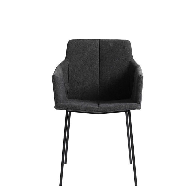 MUUBS Καρέκλα Καρέκλα Τραπεζαρίας Chamfer Ύφασμα / Μέταλλο Μαύρο/Ανθρακί H82xW53xD55,5 cm MUUBS