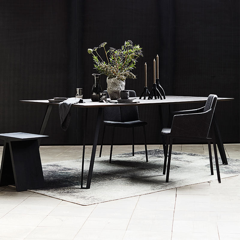 MUUBS Καρέκλα Καρέκλα Τραπεζαρίας Chamfer Ύφασμα / Μέταλλο Μαύρο/Ανθρακί H82xW53xD55,5 cm MUUBS