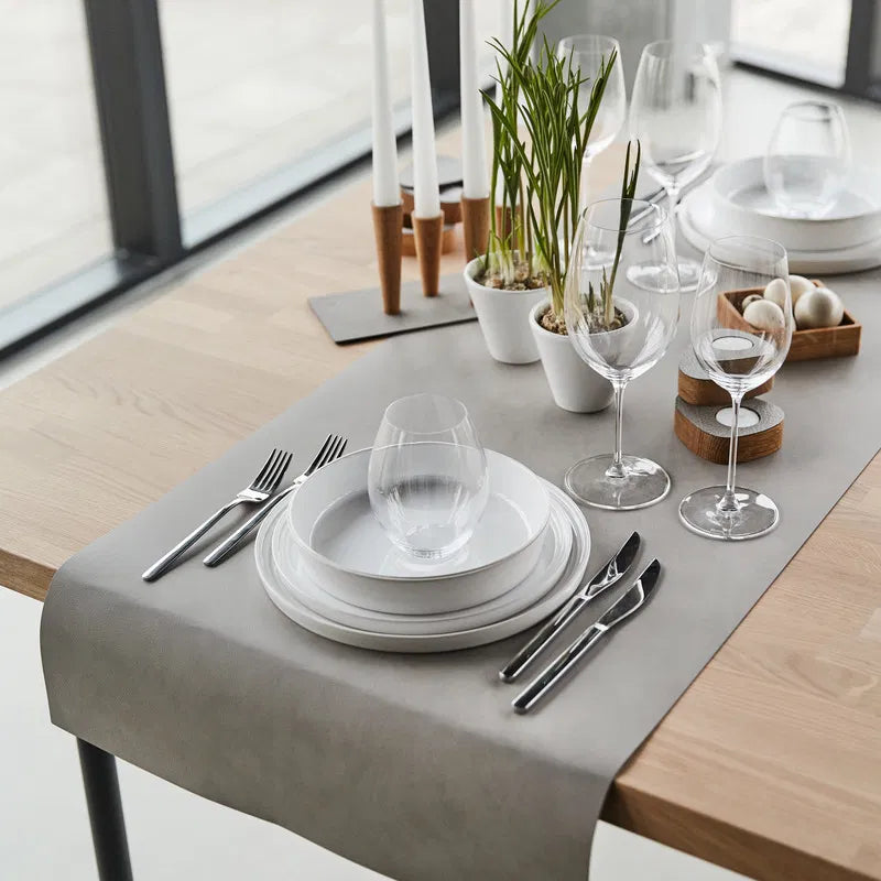 LIND DNA Ειδή Κουζίνας Ράνερ Τραπεζιού Nupo Medium Light Γκρι Ανακ. Δέρμα 38,5x140cm LIND DNA