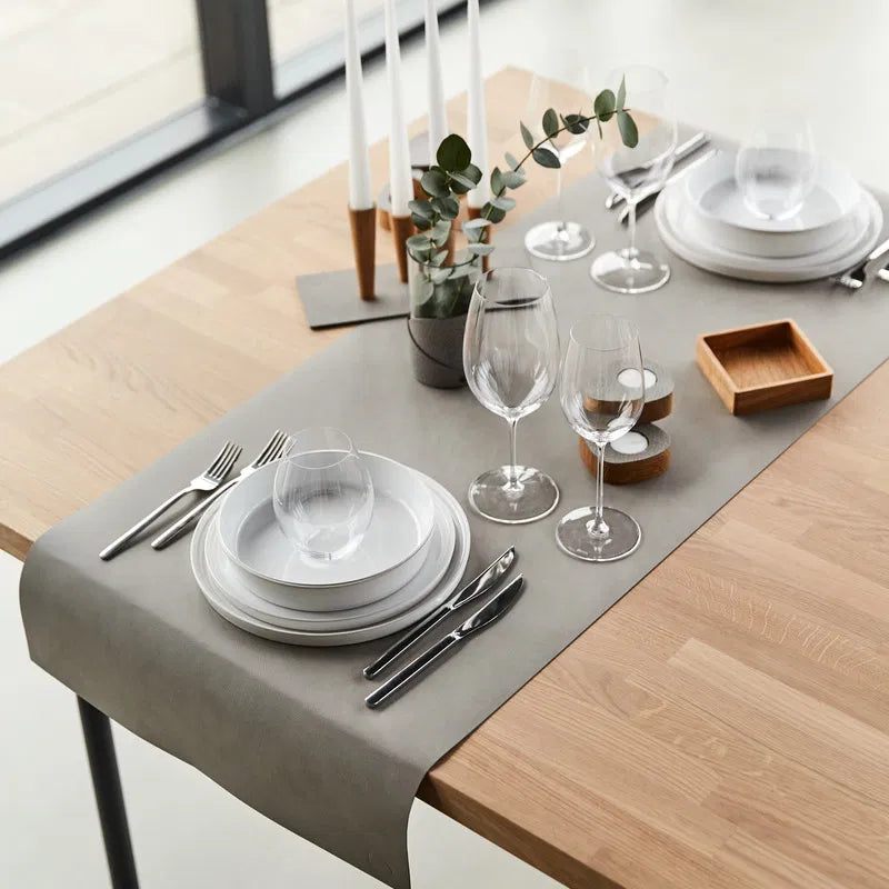 LIND DNA Ειδή Κουζίνας Ράνερ Τραπεζιού Nupo Medium Light Γκρι Ανακ. Δέρμα 38,5x140cm LIND DNA