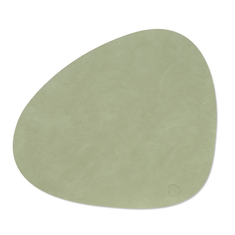 LIND DNA Σουπλά Σουπλά Dinner Mat Curve  Nupo / Ανακ. Δέρμα Olive Πράσινο 37x44 cm LIND DNA