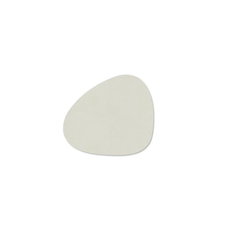 LIND DNA Σουβέρ Σουβέρ Glass Mat Curve Nupo / Ανακ. Δέρμα Linen Υπόλευκο 11x13 cm LIND DNA