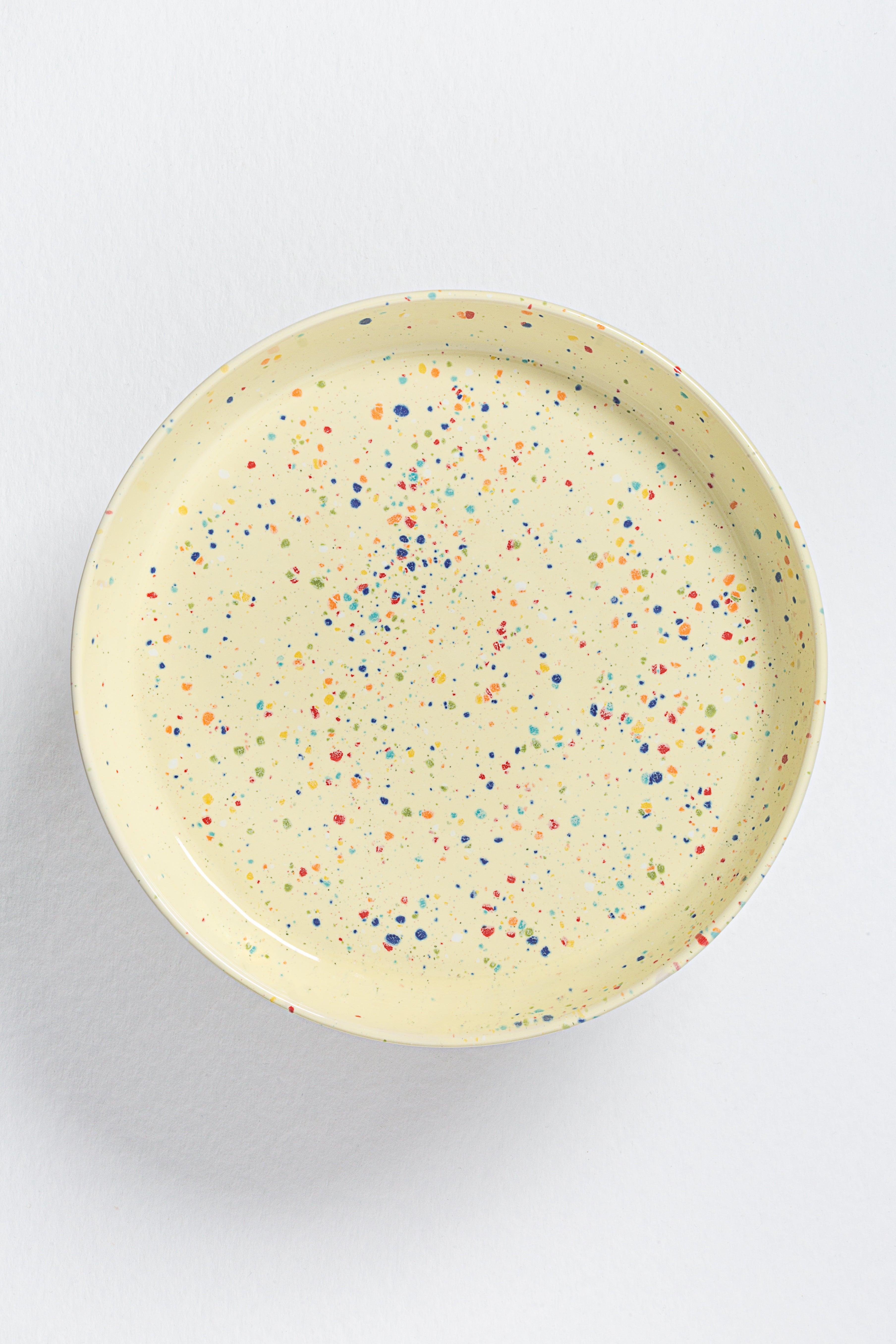 EGG BACK HOME Τουρτιέρα Πιατέλα-Τουρτιέρα Κίτρινη New Party Cake Stand Κεραμική 28cmx14cm EGG BACK HOME