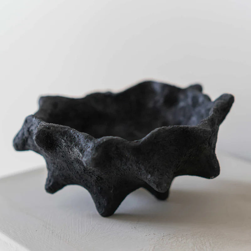 METTE DITMER Διακοσμητικό Μπολ Διακοσμητικό Μπολ Chestnut Πέτρα Ρητίνης Μαύρο Ø20xH20 cm METTE DITMER