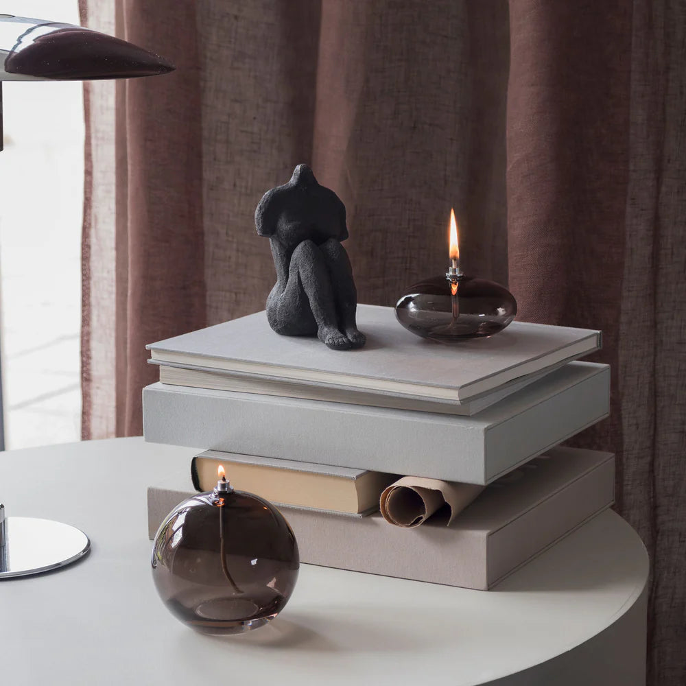 Λάμπα Λαδιού AURA Medium Γυαλί Smoke Γκρι Ø9,5 x H10 cm METTE DITMER