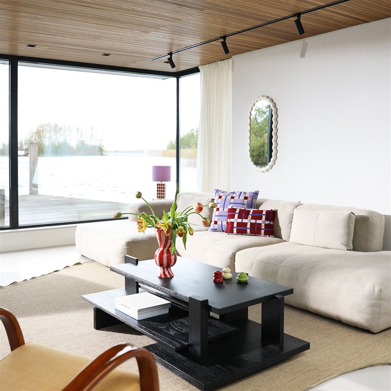Home - &k Amsterdam ΒΑΖΟ Βάζο Rhombic Κόκκινο - Άσπρο Κεραμικό Η29.5 x Ø 16 cm Home - &k Amsterdam