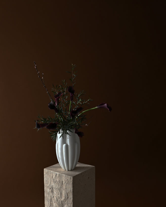 101 COPENHAGEN Βάζο Βάζο Bloom Slim Mini Κεραμικό Λευκό 100% Αδιάβροχο 19.5x19x34cm 101 COPENHAGEN