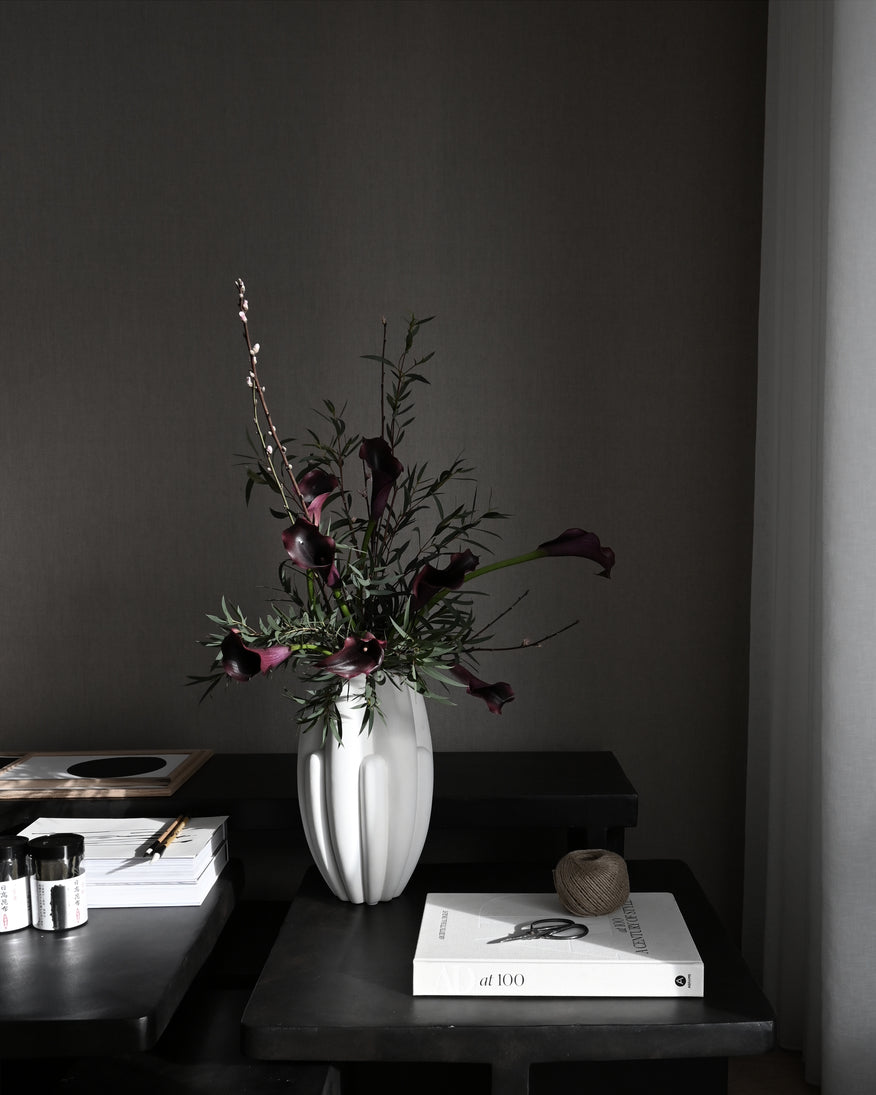 101 COPENHAGEN Βάζο Βάζο Bloom Slim Mini Κεραμικό Λευκό 100% Αδιάβροχο 19.5x19x34cm 101 COPENHAGEN