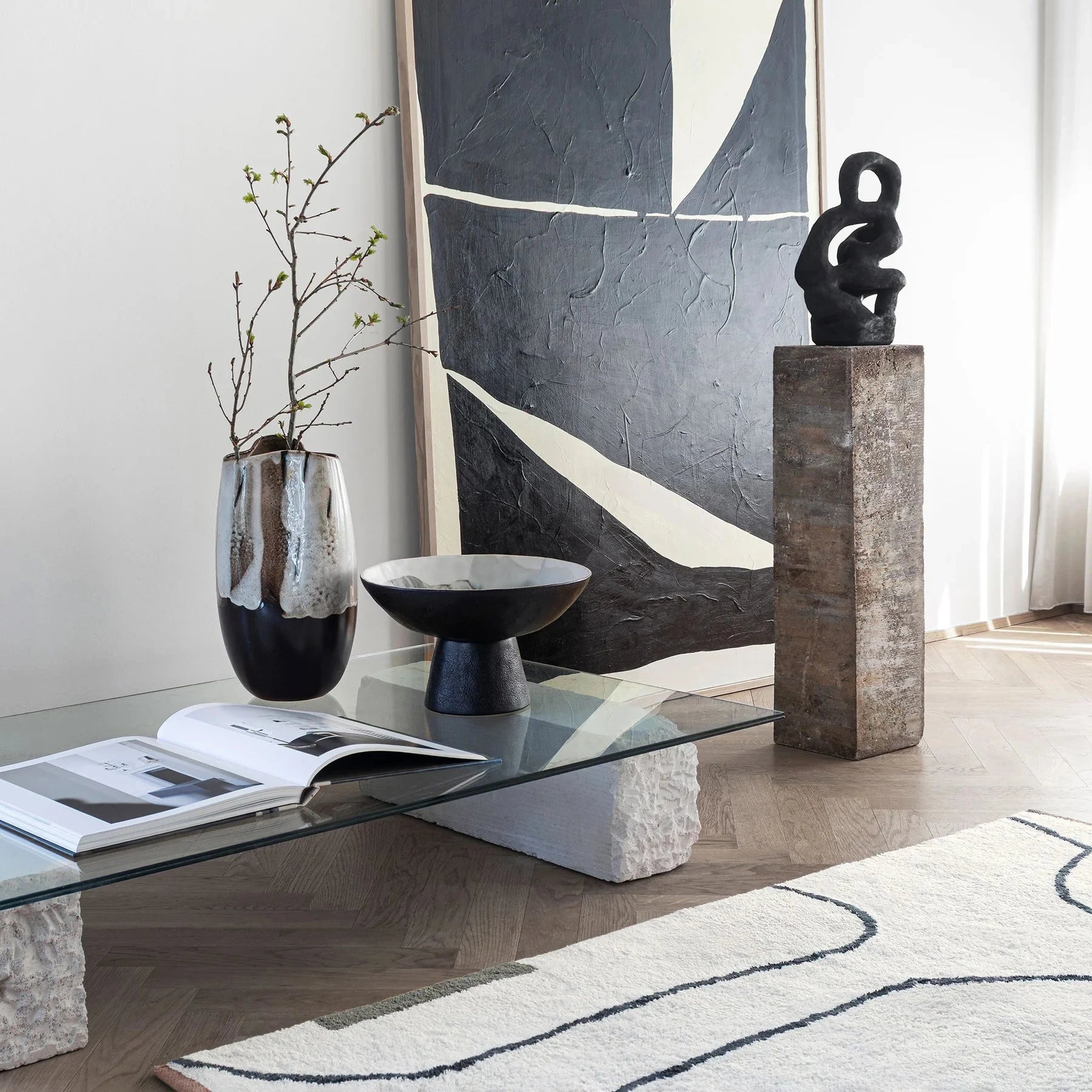 METTE DITMER Χαλί Χαλί Shadow L - Off White 100% Βαμβάκι W100 x L140 cm METTE DITMER