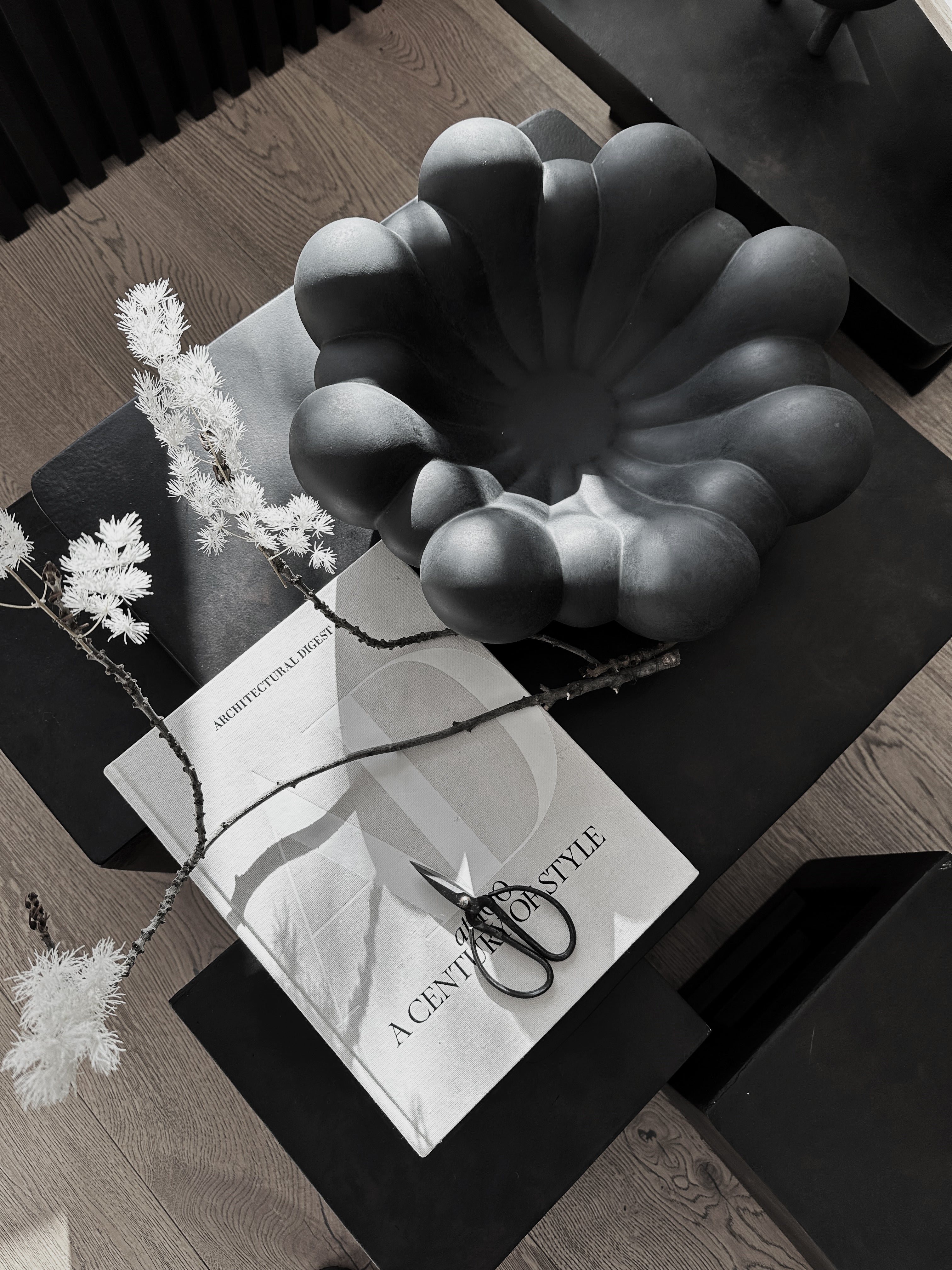 101 COPENHAGEN Διακοσμητική Πιατέλα Πιατέλα, Bloom, Big, Μαύρη, Κεραμική, 16x44cm, 101 COPENHAGEN