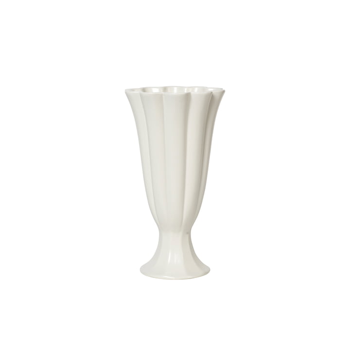 Broste Copenhagen ΒΑΖΟ Βάζο Heli Big Μπεζ Glazed Stoneware Ø17 x H30 cm Broste Copenhagen