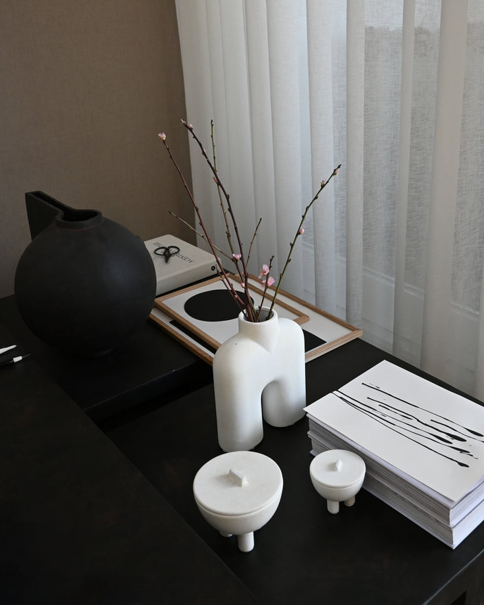 101 COPENHAGEN Βάζο Βάζο, Cobra Tall Mini, Άσπρο, Κεραμικό,23x6,5x19cm, 101 COPENHAGEN