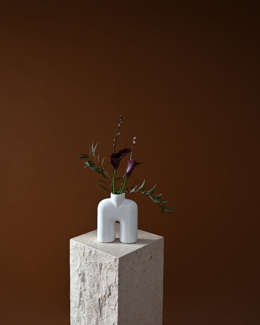 101 COPENHAGEN Βάζο Βάζο, Cobra Tall Mini, Άσπρο, Κεραμικό,23x6,5x19cm, 101 COPENHAGEN