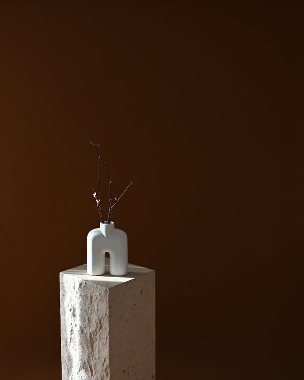 101 COPENHAGEN Βάζο Βάζο, Cobra Tall Mini, Άσπρο, Κεραμικό,23x6,5x19cm, 101 COPENHAGEN