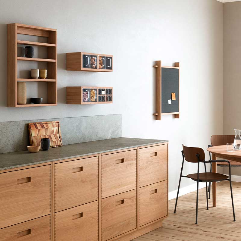 ANDERSEN Ράφι Ράφι Organizer 10 Γυάλινα Συρτάρια Δρύινο Ματ W52xL17xH18 cm ANDERSEN