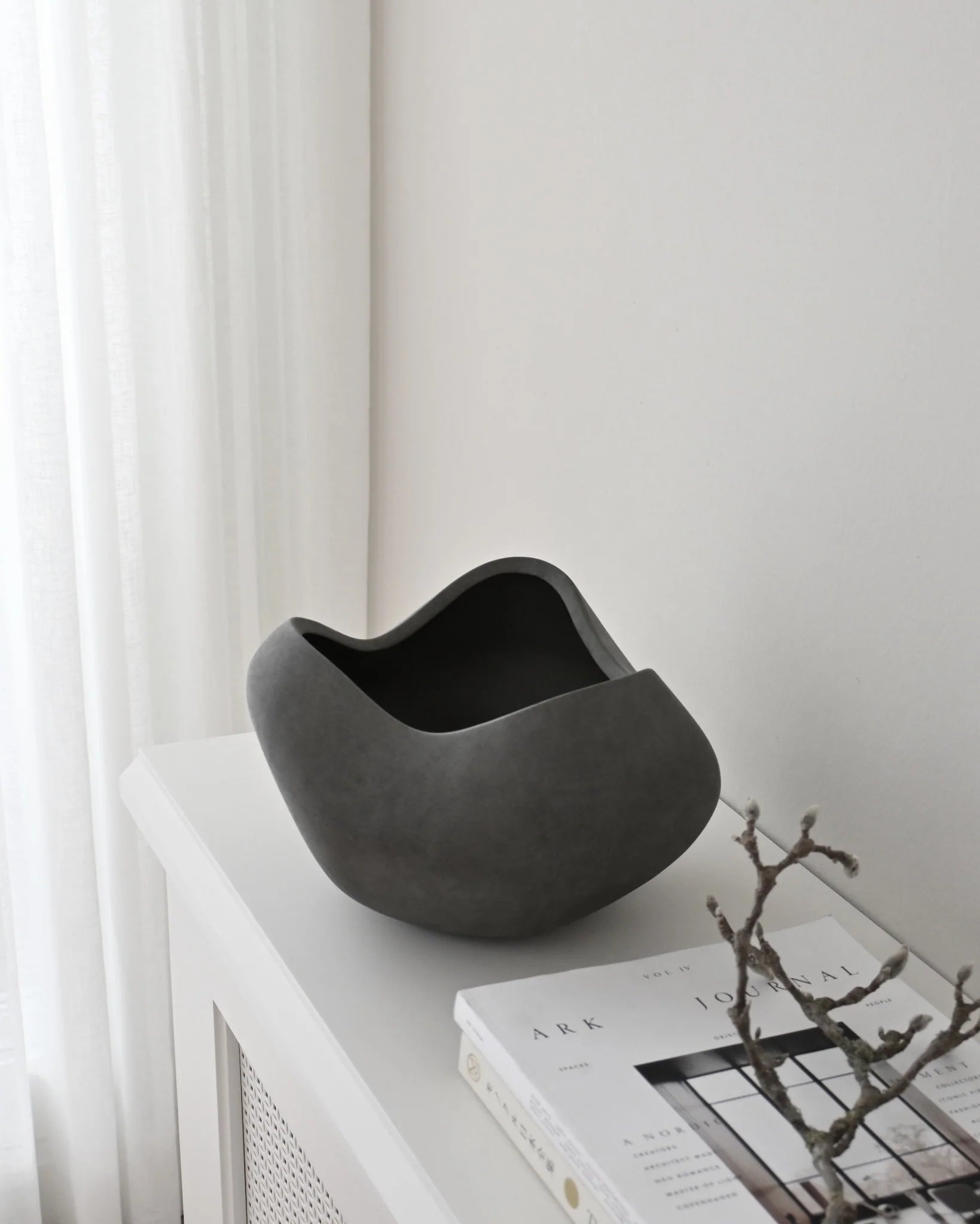 101 COPENHAGEN Βάζο Curve Bowl Big Κεραμικό Διακοσμητικό Βάζο Γκρι Η19,5x28,5x28,5cm 101 COPENHAGEN