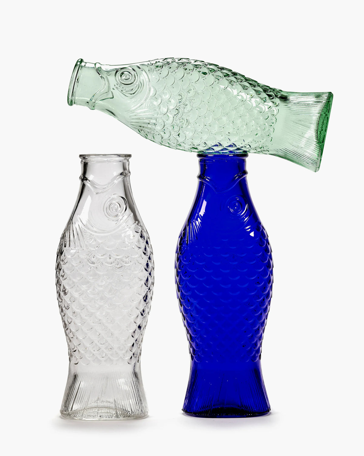 Καράφα Fish & Fish - Γυάλινη Ανοιχτό Μπλε L10.6 x W7.5 x H29 cm SERAX