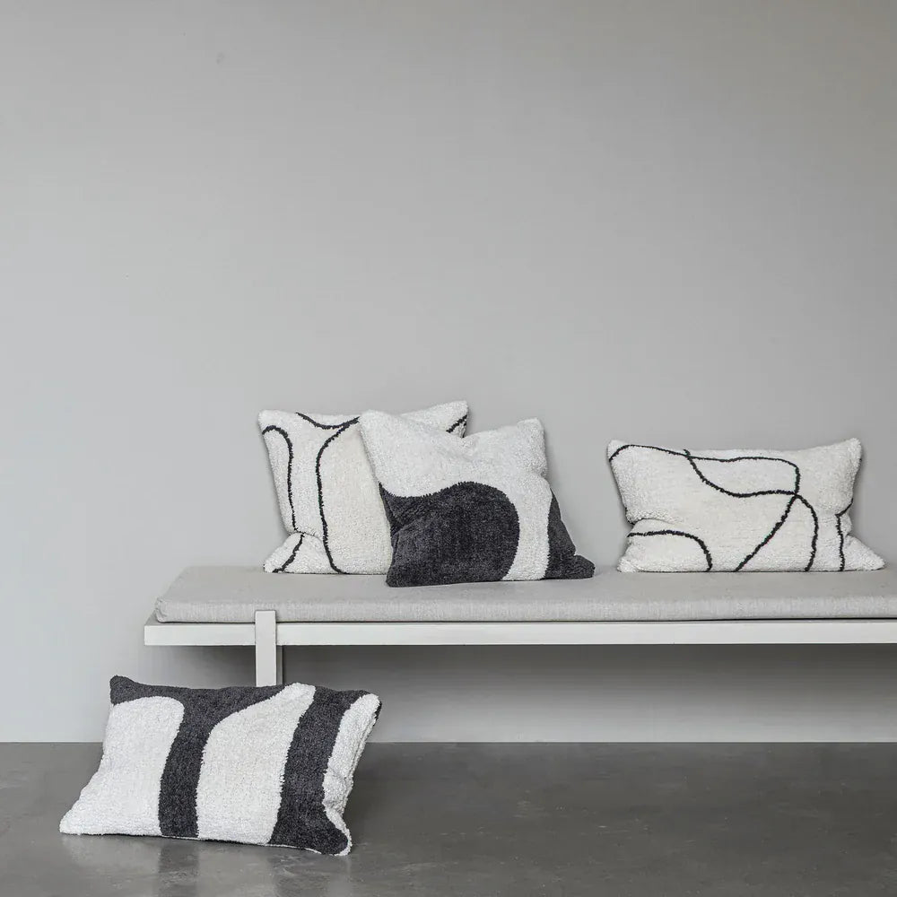 Κάλυμμα Μαξιλαριού Figura - Βαμβακερό Off White Μαύρο W40 x L60 cm METTE DITMER