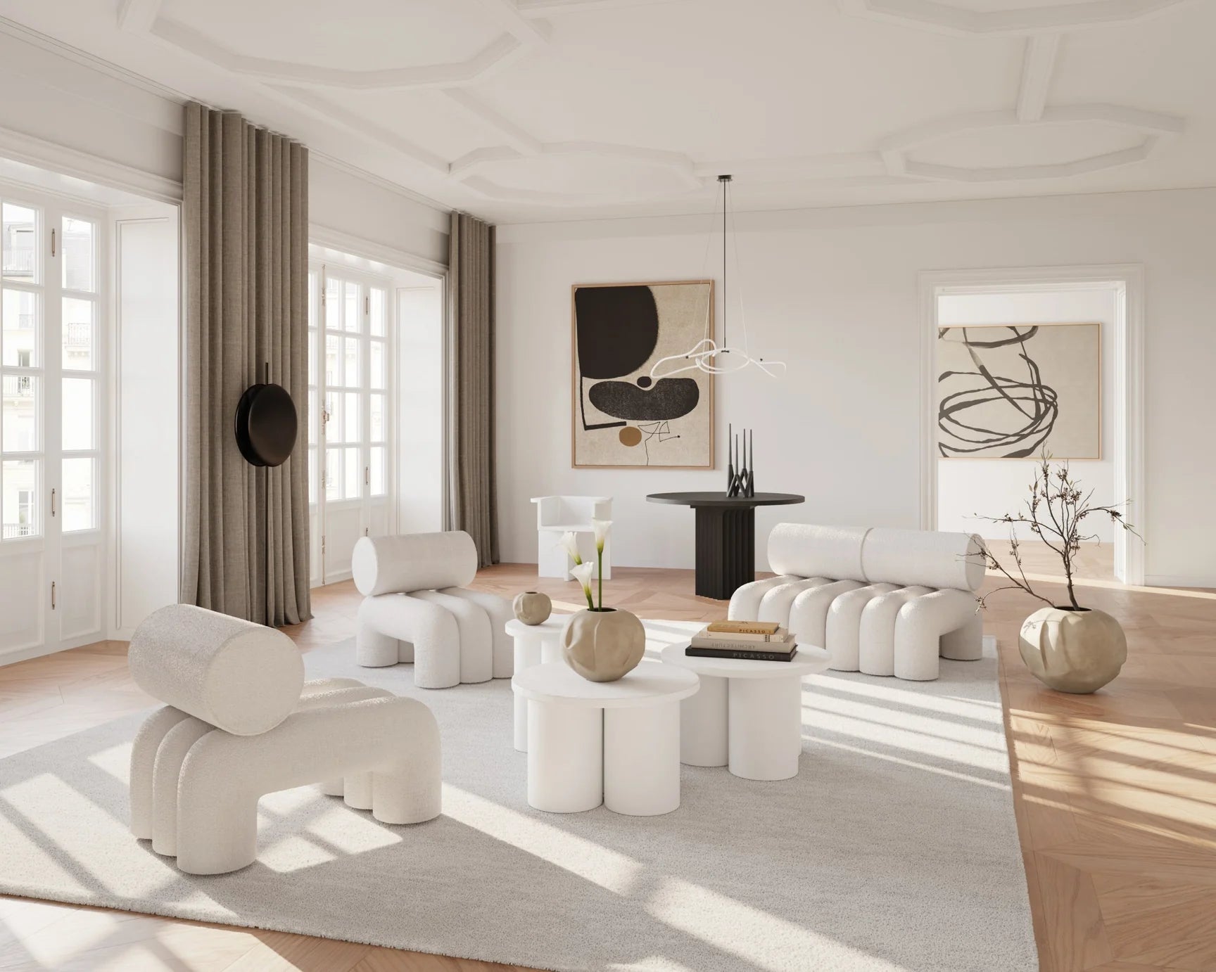 101 COPENHAGEN Βάζο Orimono Vase Big Κεραμικό Διακοσμητικό Βάζο Μπεζ Η40x50x50cm 101 COPENHAGEN