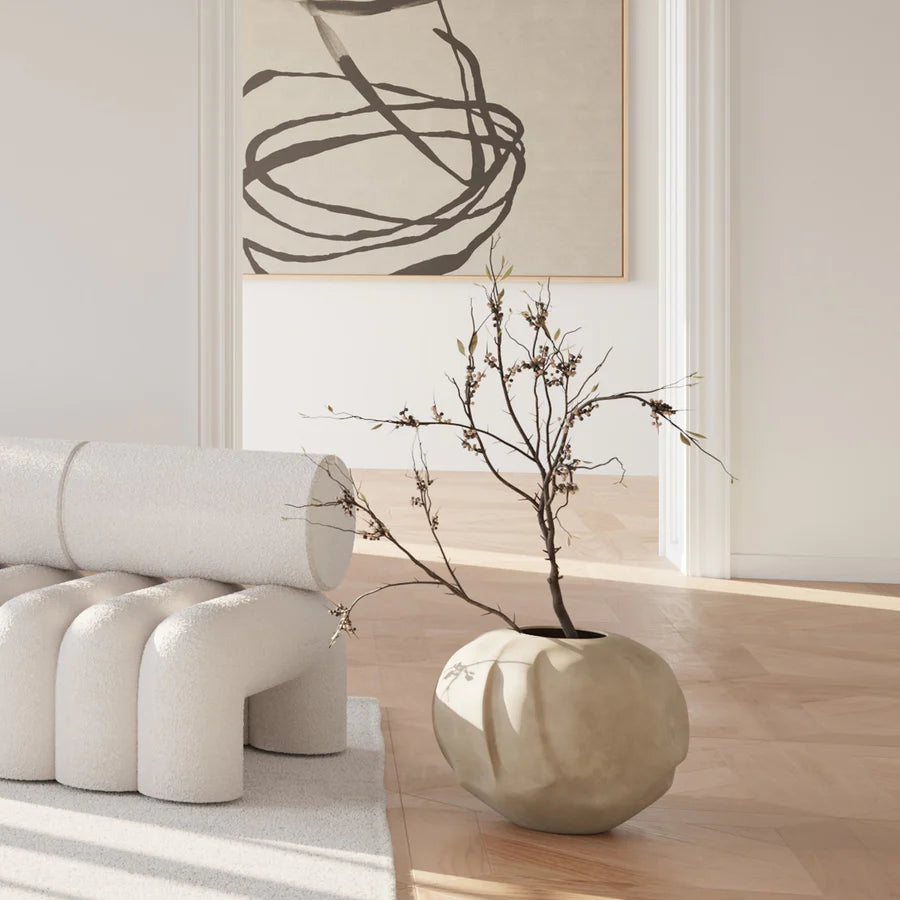 101 COPENHAGEN Βάζο Orimono Vase Big Κεραμικό Διακοσμητικό Βάζο Μπεζ Η40x50x50cm 101 COPENHAGEN
