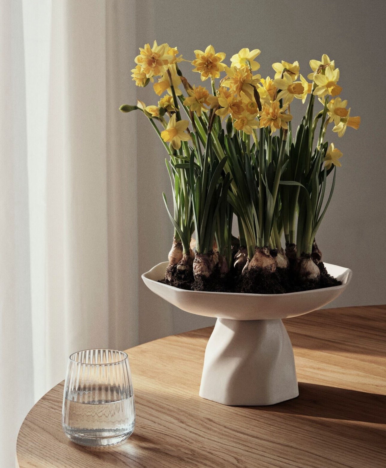 Broste Copenhagen Διακοσμητικό Μπολ Διακοσμητικό Μπολ Limfjord Centrepiece Κεραμικό Μπεζ H28 Ø16 cm, Broste Copenhagen