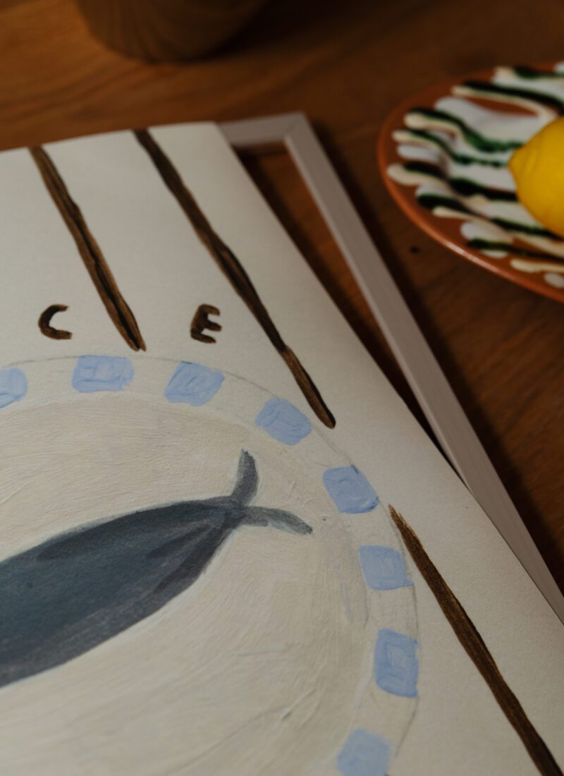 THE POSTER CLUB Poster Πόστερ Pesce - Μπεζ Καφέ Γαλάζιο 30 x 40 cm THE POSTER CLUB