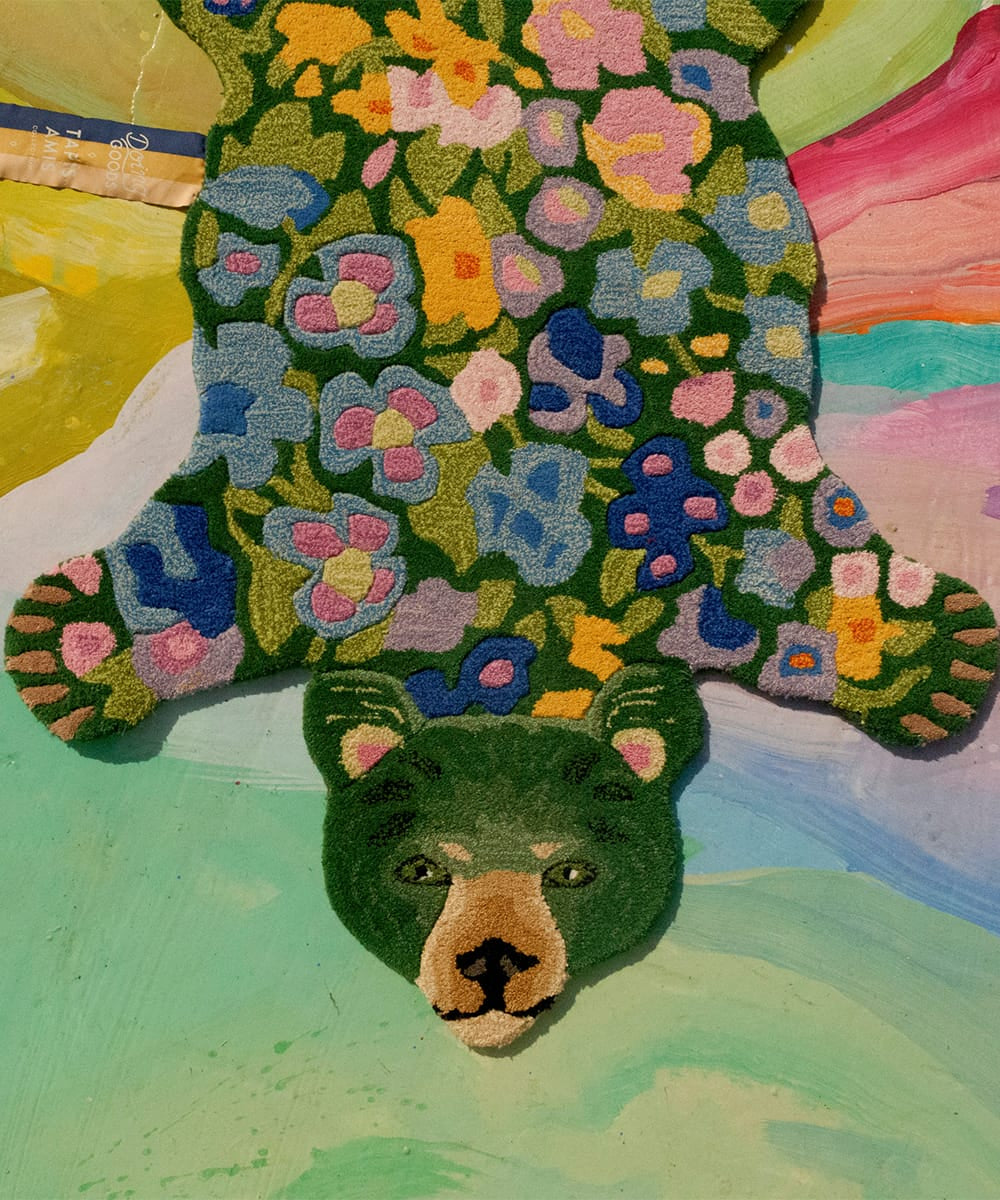 Χαλί Josie Jardin Bear Small - Μάλλινο Βαμβακερό Πολύχρωμο 92 x 62 x 2 cm Doing Goods