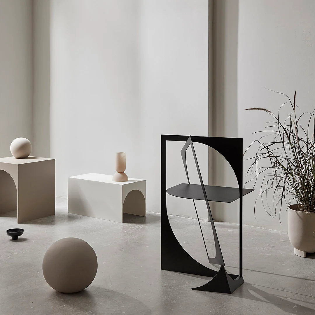 KRISTINA DAM studio Τραπέζι Βοηθητικό Τραπέζι Arch Ανοξείδωτο Ατσάλι Μπεζ W40xL40xH46 cm Kristina Dam Studio