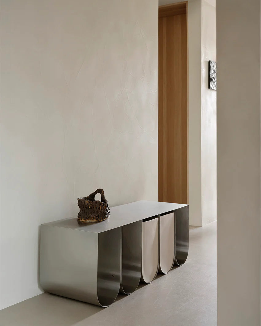 Curved πάγκος Μαύρο Stainless steel Brushed 110x40x42cm KRISTINA DAM