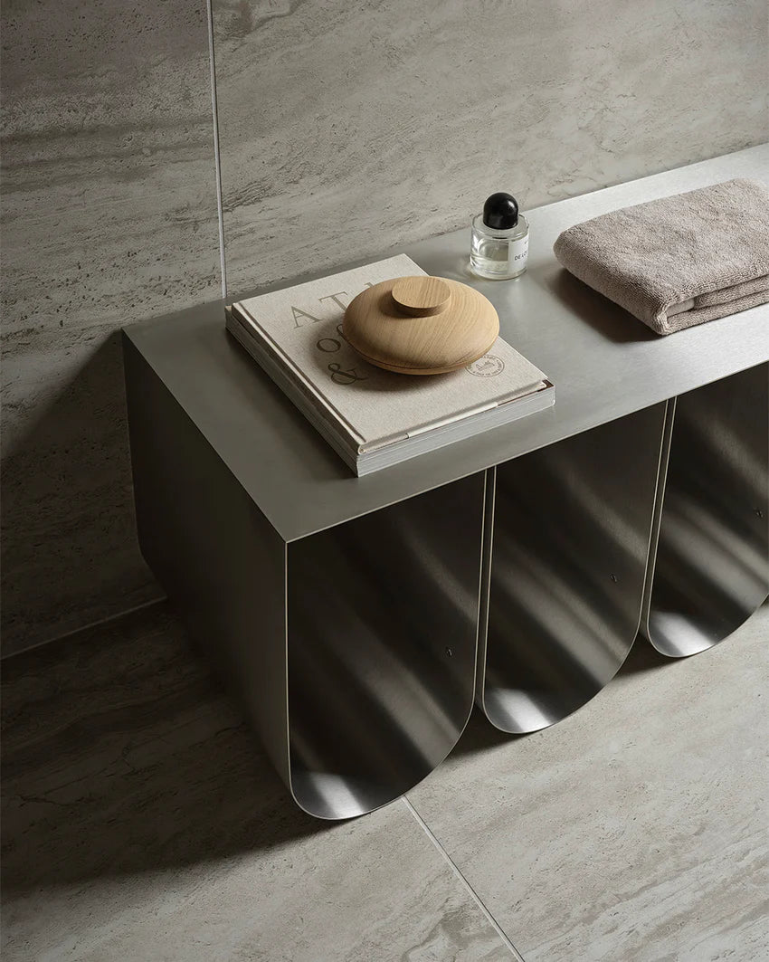 Curved πάγκος Μαύρο Stainless steel Brushed 110x40x42cm KRISTINA DAM