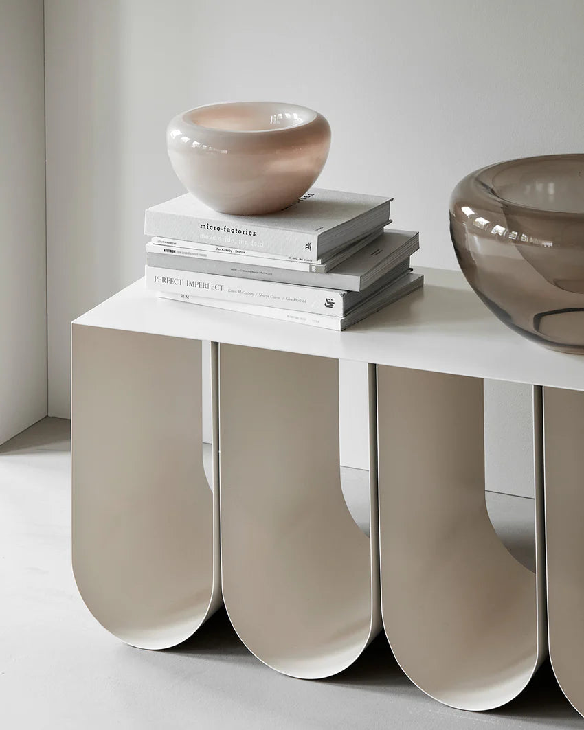 Curved πάγκος Μπεζ 110x40x42cm KRISTINA DAM