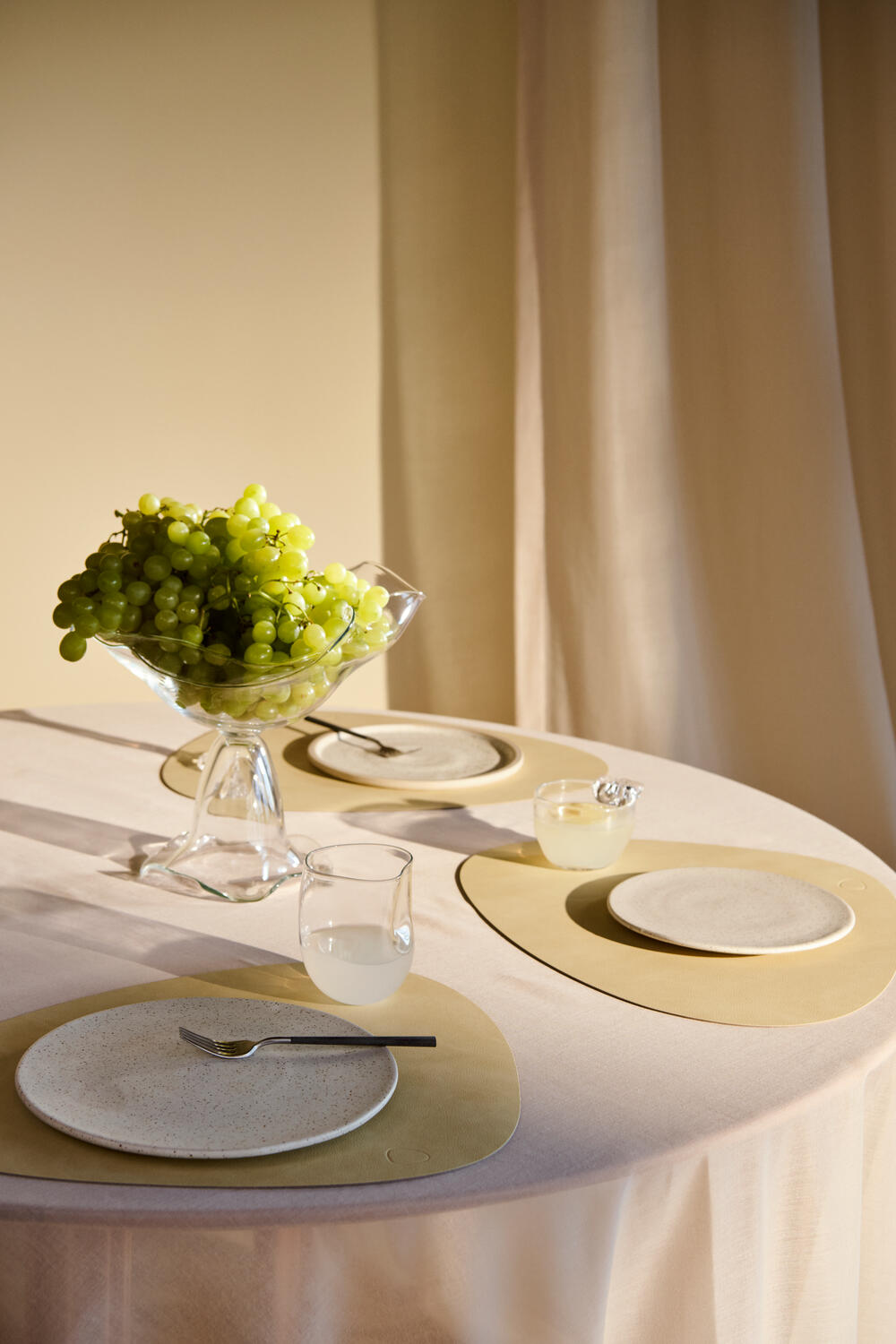 LIND DNA Σουπλά Σουπλά Dinner Mat Curve Nupo / Ανακ.Δέρμα Sorbet Κίτρινο 37x44 cm LIND DNA