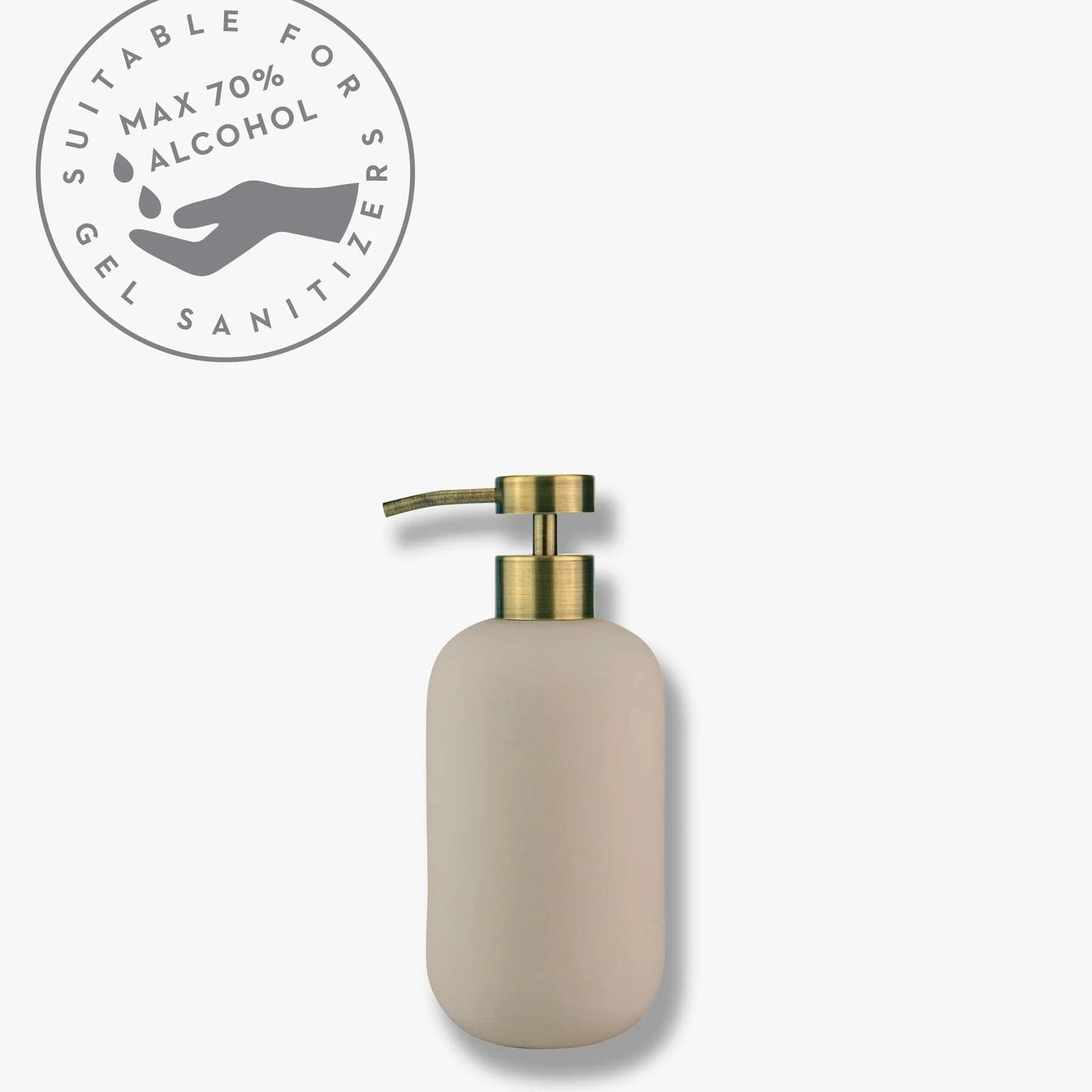 METTE DITMER Dispenser Dispenser Για Υγρό Σαπούνι LOTUS Τall Κεραμικό Μπεζ / Μεταλλική Αντλία Brass Ø7,5xH18 cm METTE DITMER