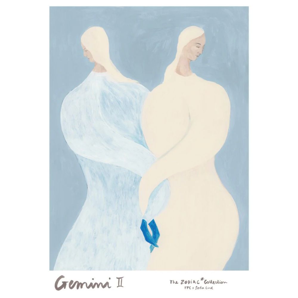 Πόστερ Gemini - Sofia Lind Μπεζ Γαλάζιο 50 x 70 cm THE POSTER CLUB