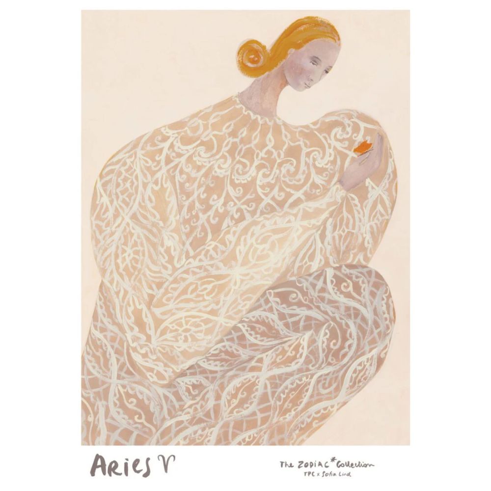 Πόστερ Aries - Sofia Lind, Μπεζ 30 x 40 cm THE POSTER CLUB