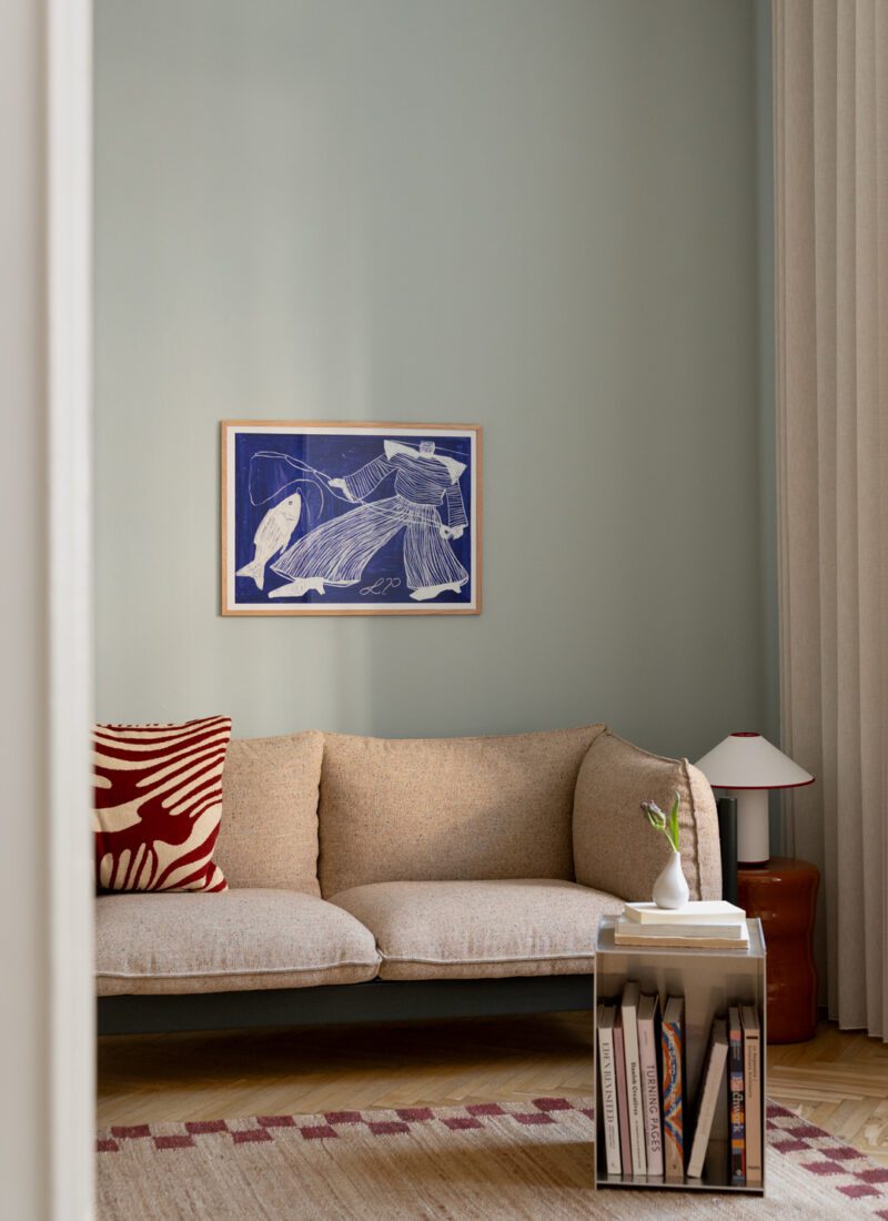 THE POSTER CLUB Poster Πόστερ Sam Fishing - Μπλε Άσπρο 50 x 70 cm THE POSTER CLUB