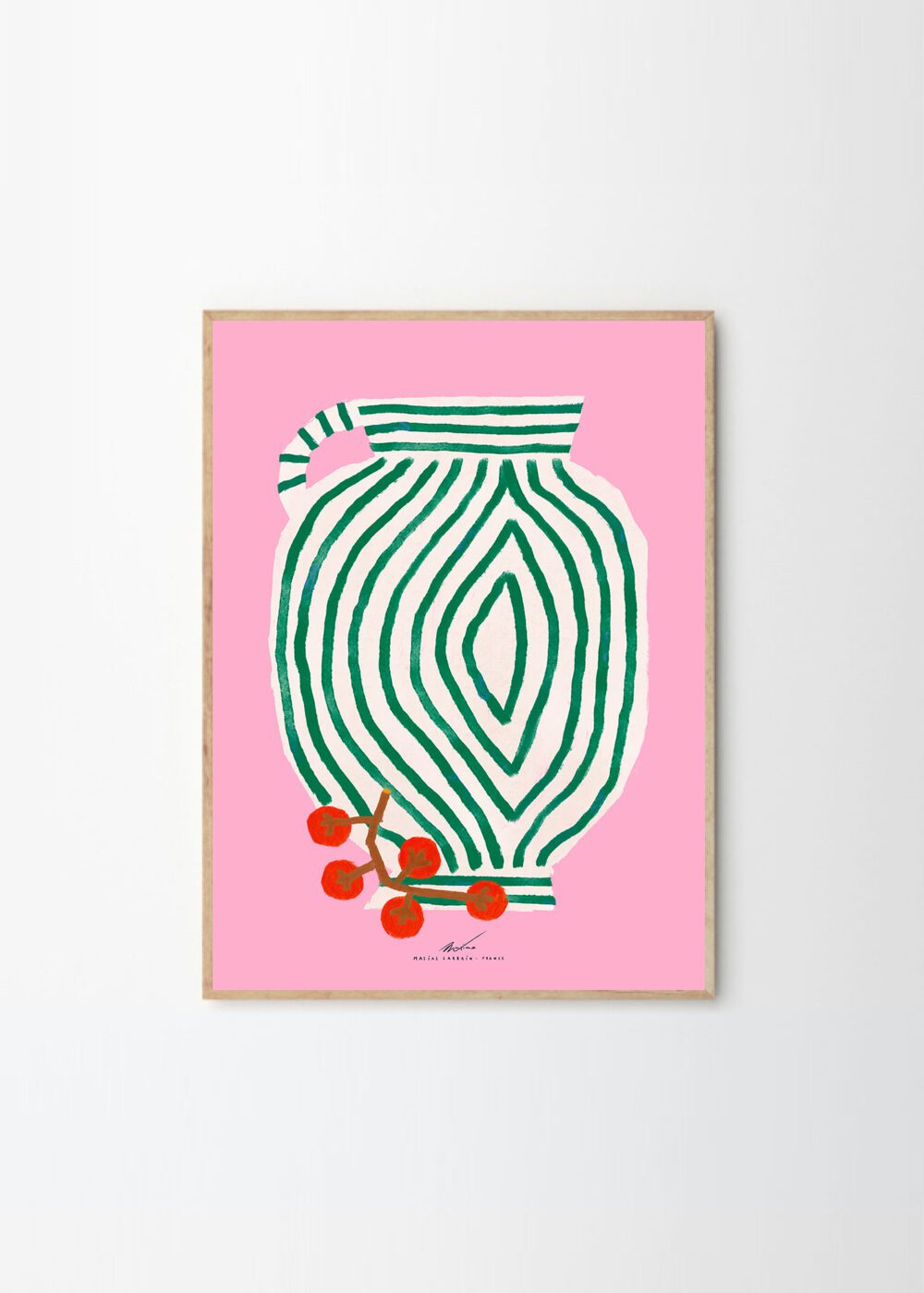 THE POSTER CLUB Poster Πόστερ Vase and Currants Matías Larraín (50x70)cm Ροζ/Κυπαρίσσι Sustainable Paper THE POSTER CLUB