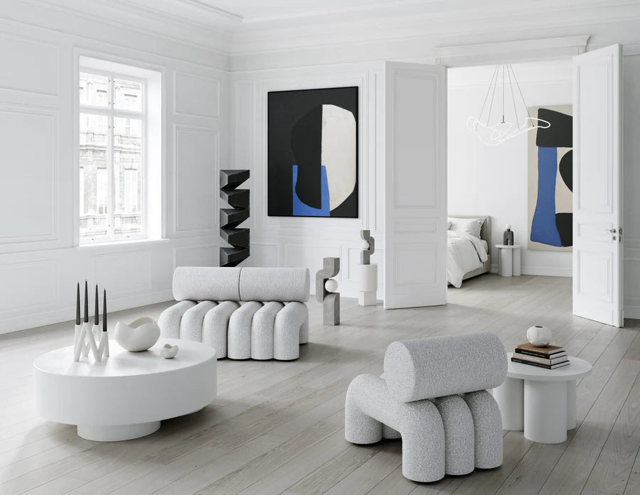 101 COPENHAGEN Πολυθρόνα Πολυθρόνα Foku Chair Bouclé Άσπρο Μπουκλε L86xW60xH71.5 cm 101 COPENHAGEN