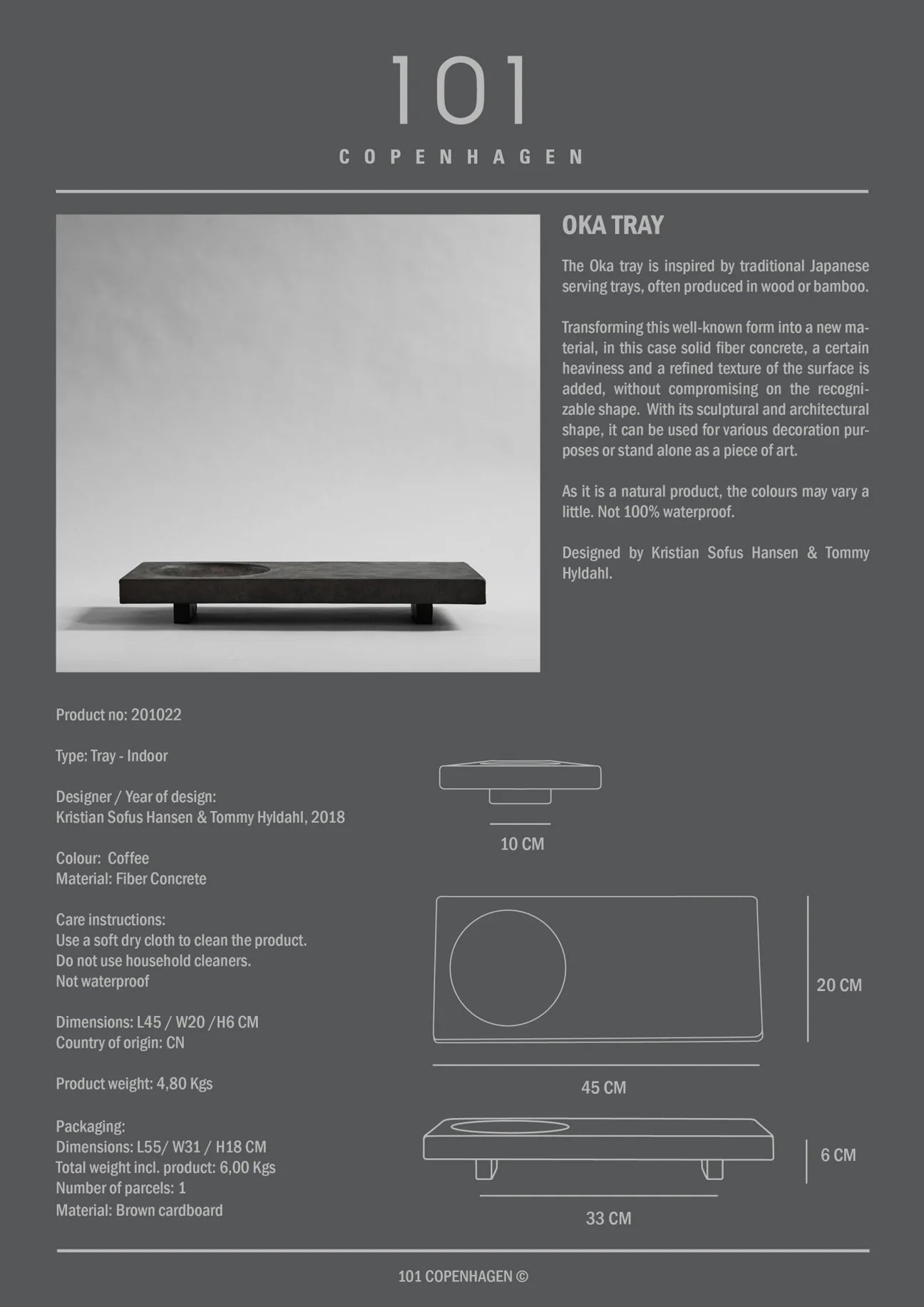 101 COPENHAGEN Διακοσμητική Πιατέλα Διακοσμητική πιατέλα, Duck Tray, Small, Σκούρο Καφέ Κεραμικό, H8cmxD43cm, 101 COPENHAGEN (Copy)