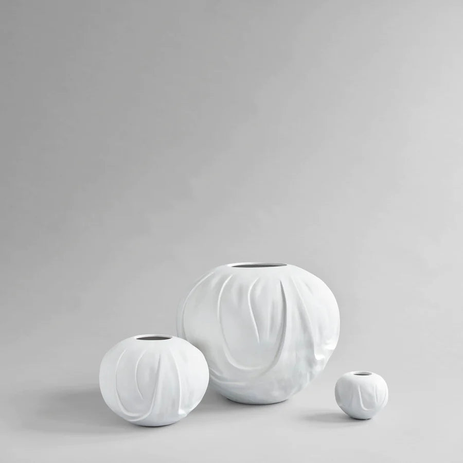 101 COPENHAGEN Βάζο Orimono Vase Mini Κεραμικό Διακοσμητικό Βάζο Άσπρο Η9.5x12x12cm 101 COPENHAGEN